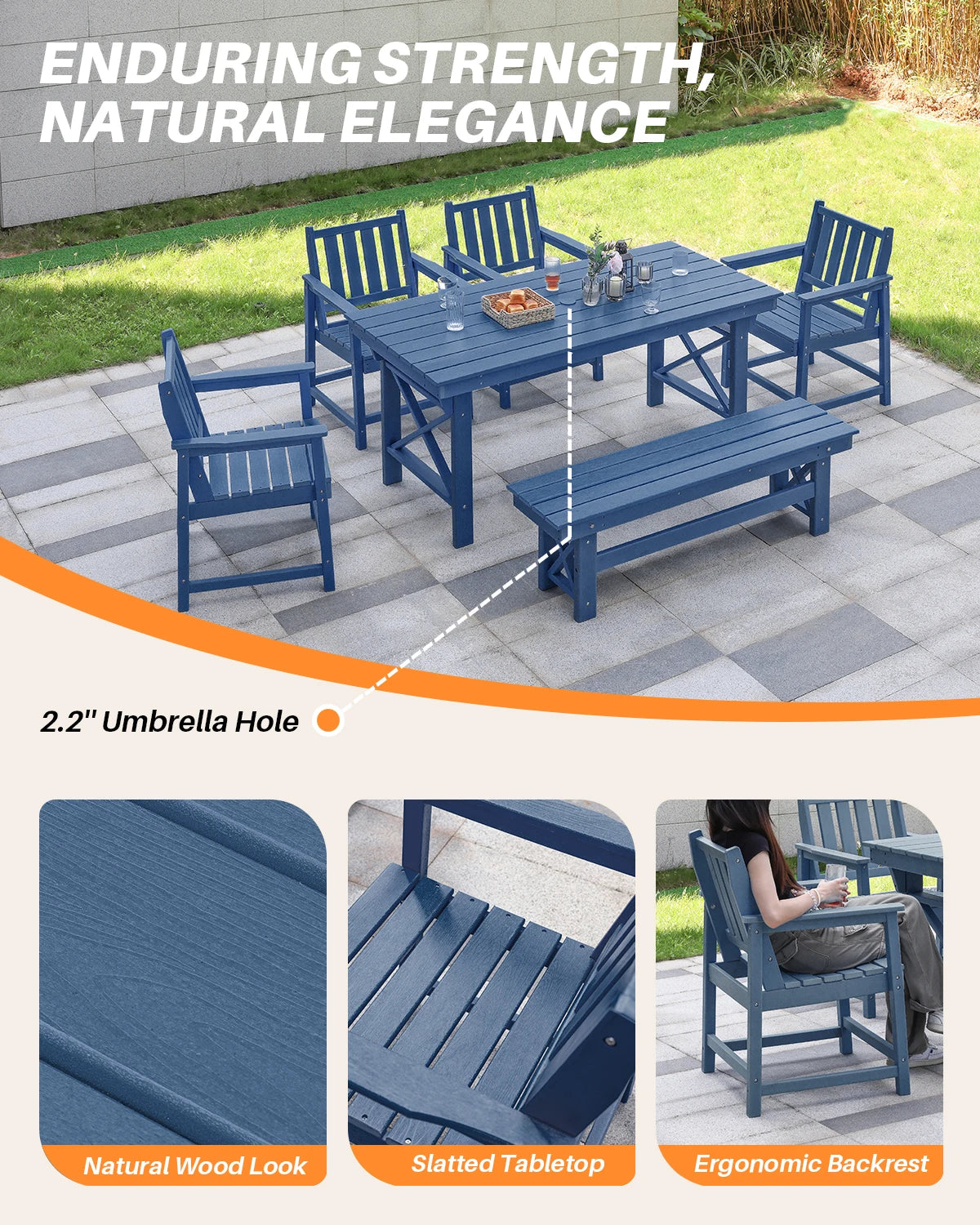 SeeHill 6-Piece HDPE Outdoor Dining Set