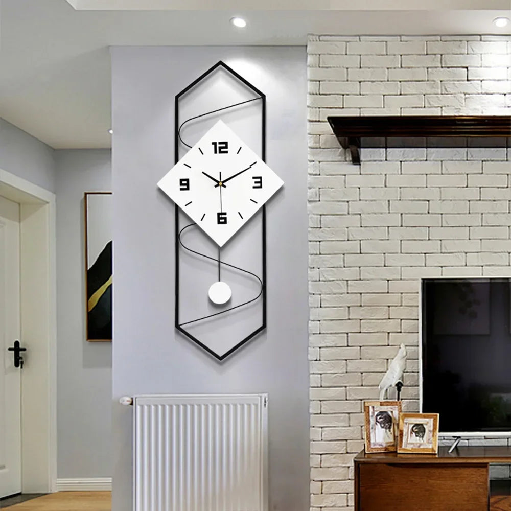 Modern Wall Clock Silent Design For Living Room Decor