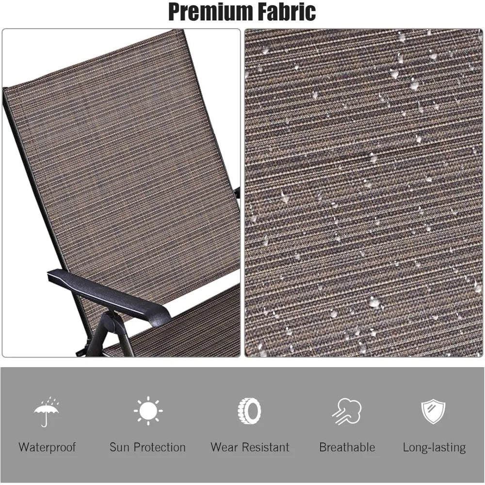 Folding Patio Chaise Lounge Chairs With Adjustable Backrests