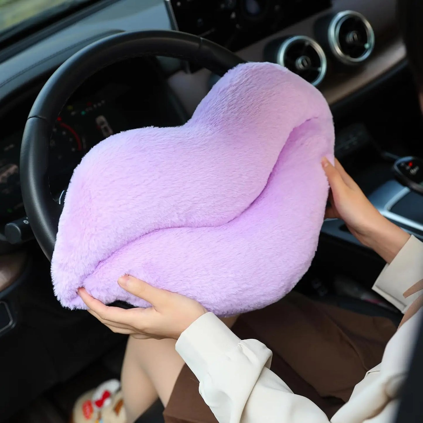 Lip Shaped Car Headrest Pillows Dual Pack for Driving Comfort