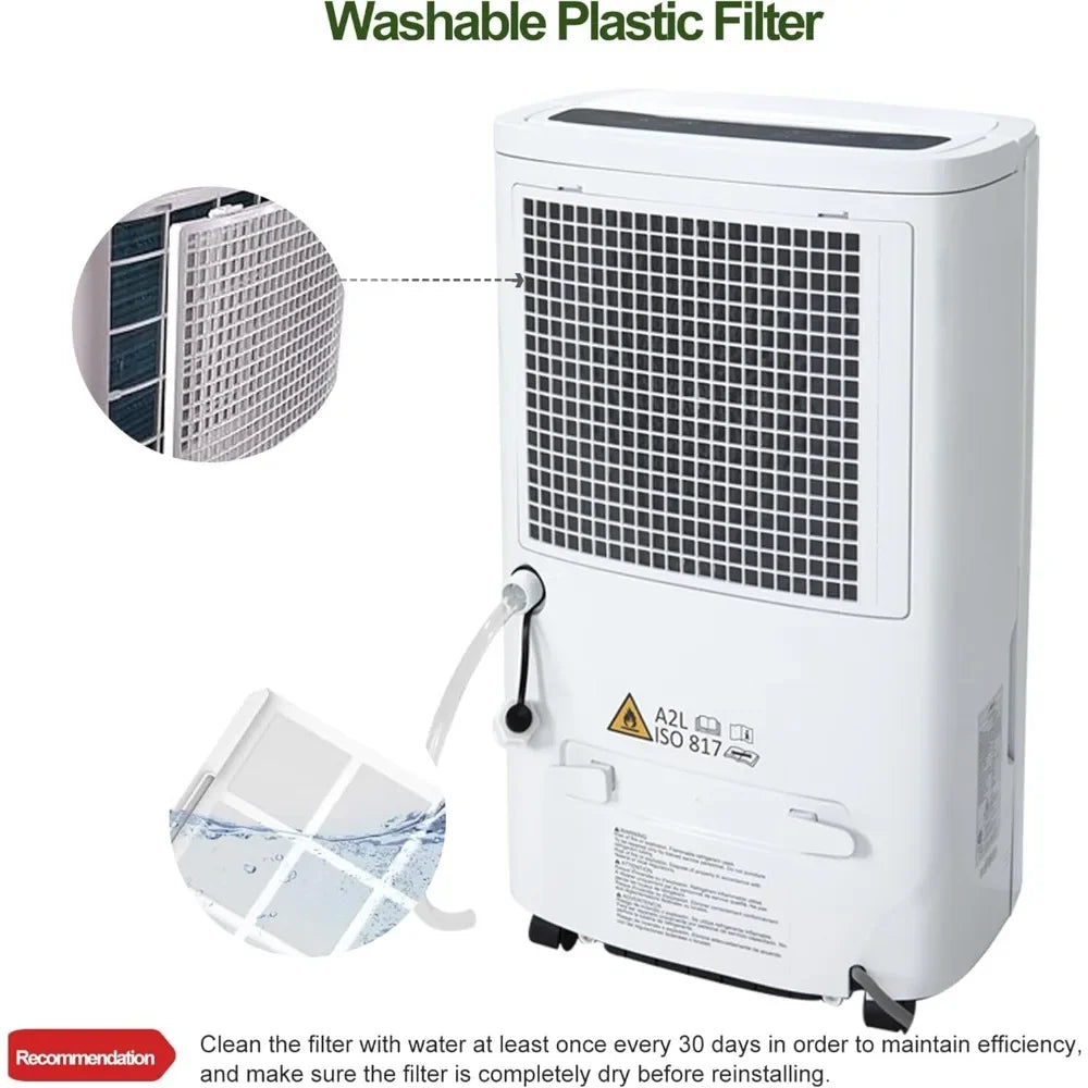Quiet Dehumidifier 6000 Sq Ft for Home Basements Large Rooms