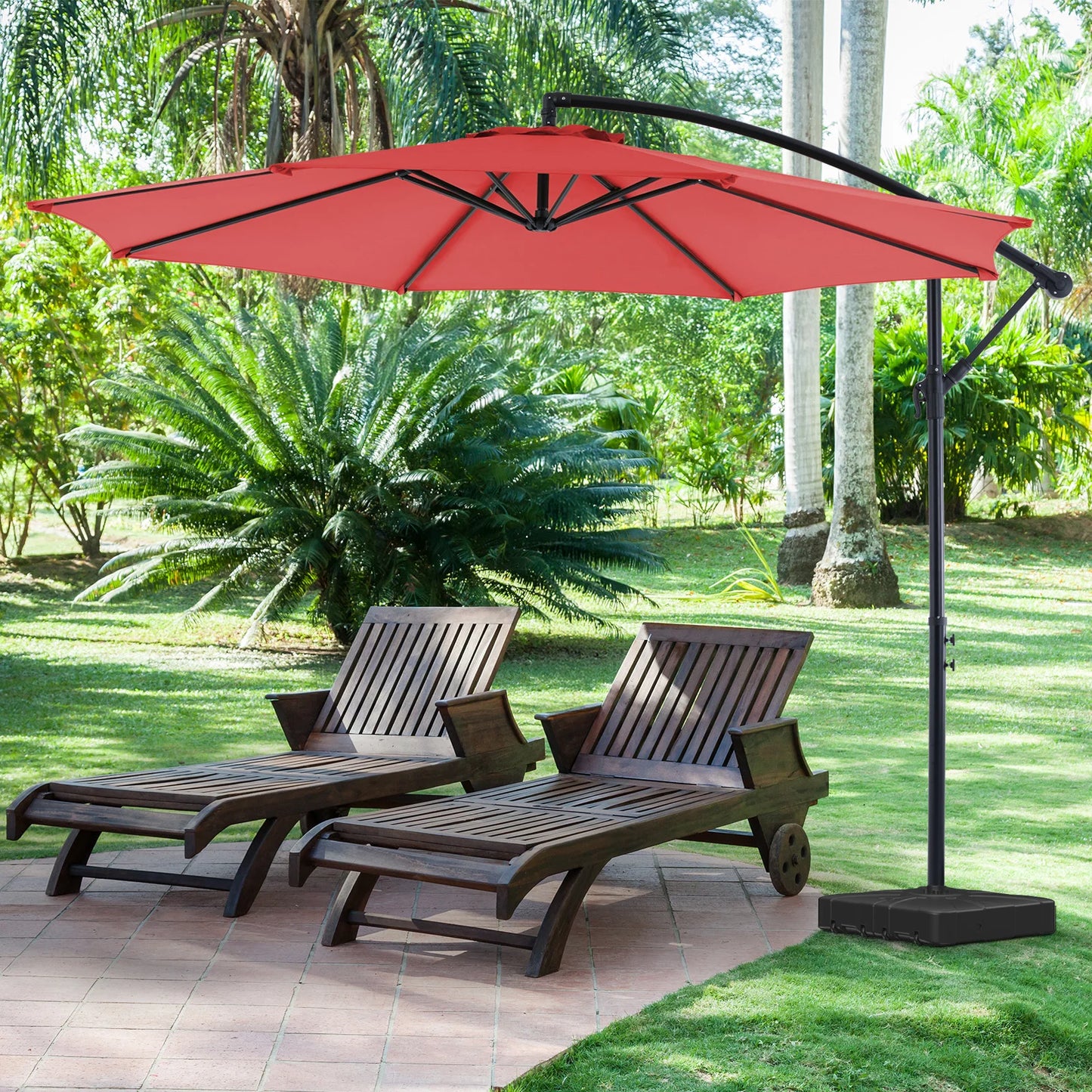 JHK Outdoor Cantilever Patio Umbrella With Tilt Adjustment