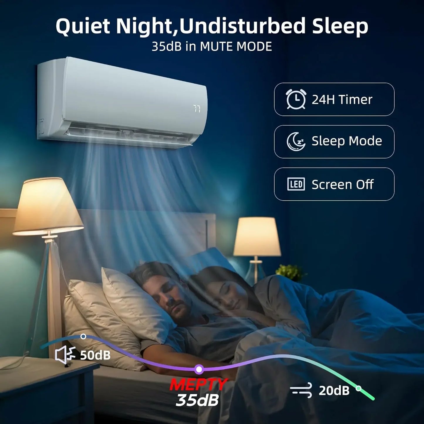 XMSJ Mini Split Air Conditioner Inverter Ductless Energy Efficient