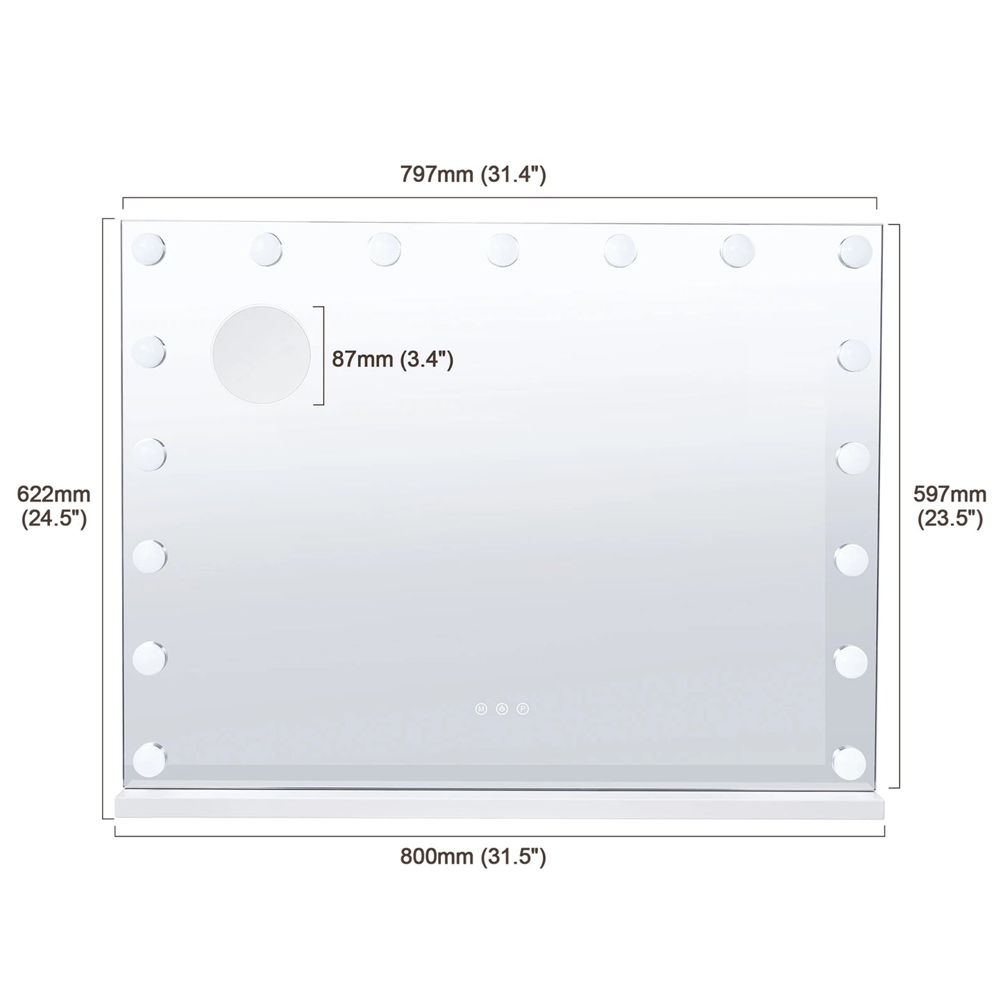 SucceBuy Vanity Mirror with Lights Three Color Lighting Modes Lighted Makeup LED Mirror 5X Magnification USB Port 360°Rotation