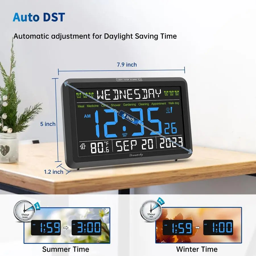 XMSJ Digital Calendar Clock for Seniors with Date and Day