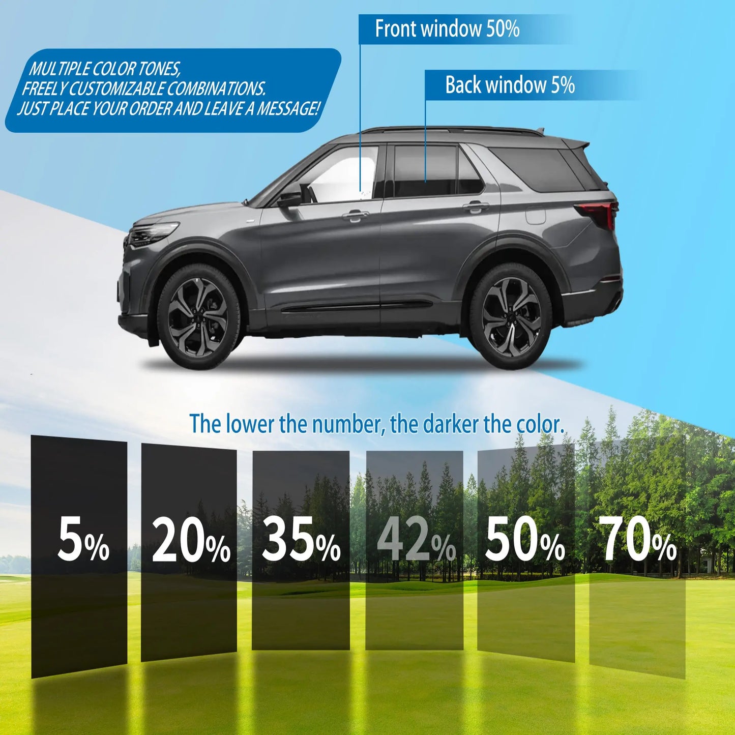 Window Tint Film Toyota Corolla All Sides UV Blocking