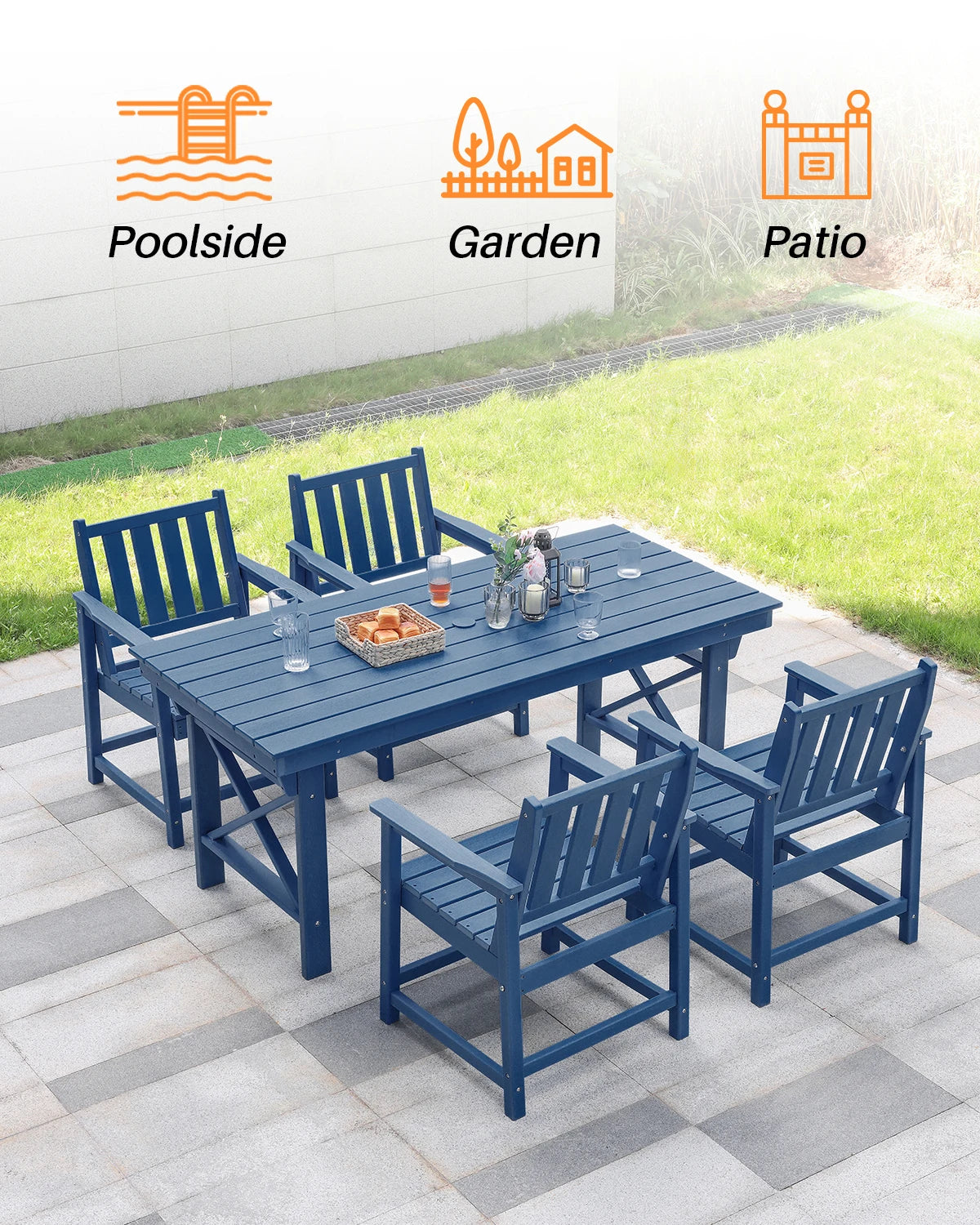 SeeHill 6-Piece HDPE Outdoor Dining Set