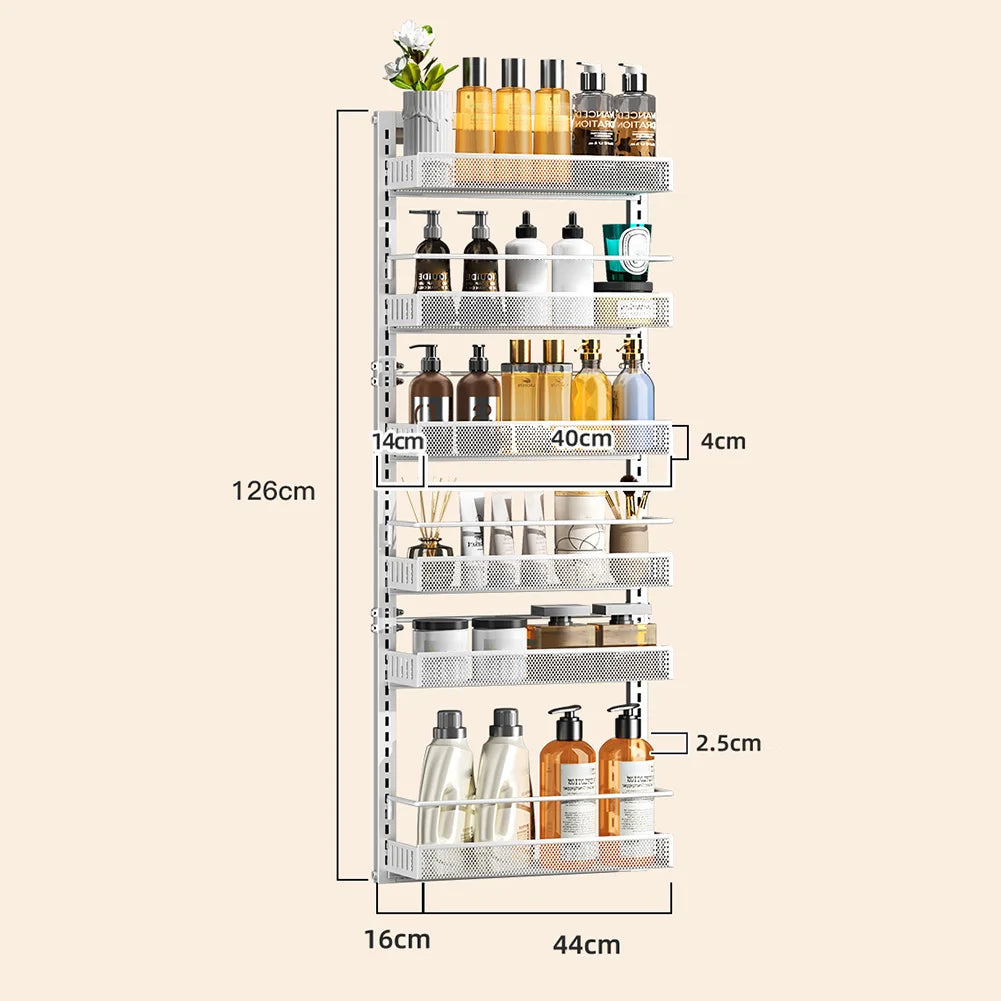 HiMISS 6 Tier Over Door Pantry Organizer With Adjustable Baskets