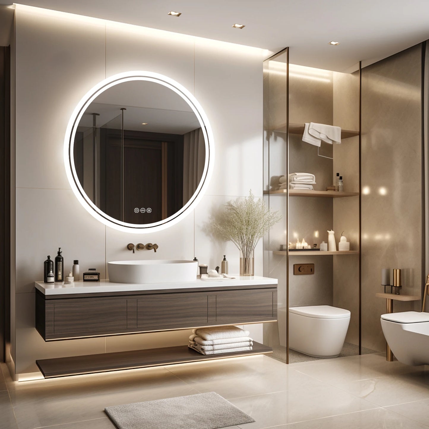 Wisfor Bathroom Mirror LED Lights Backlit IP65 Dimmable Wall Mount