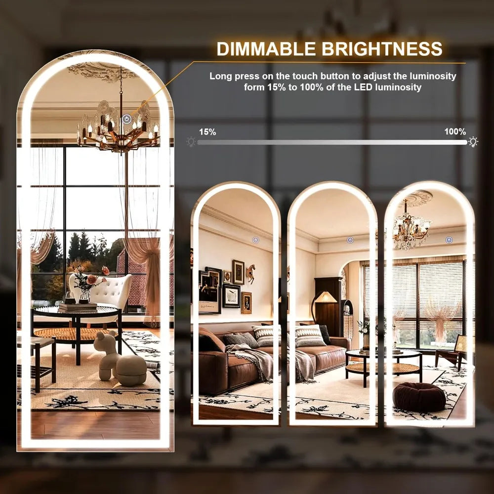 LED Full Length Mirror With Lights And Stand