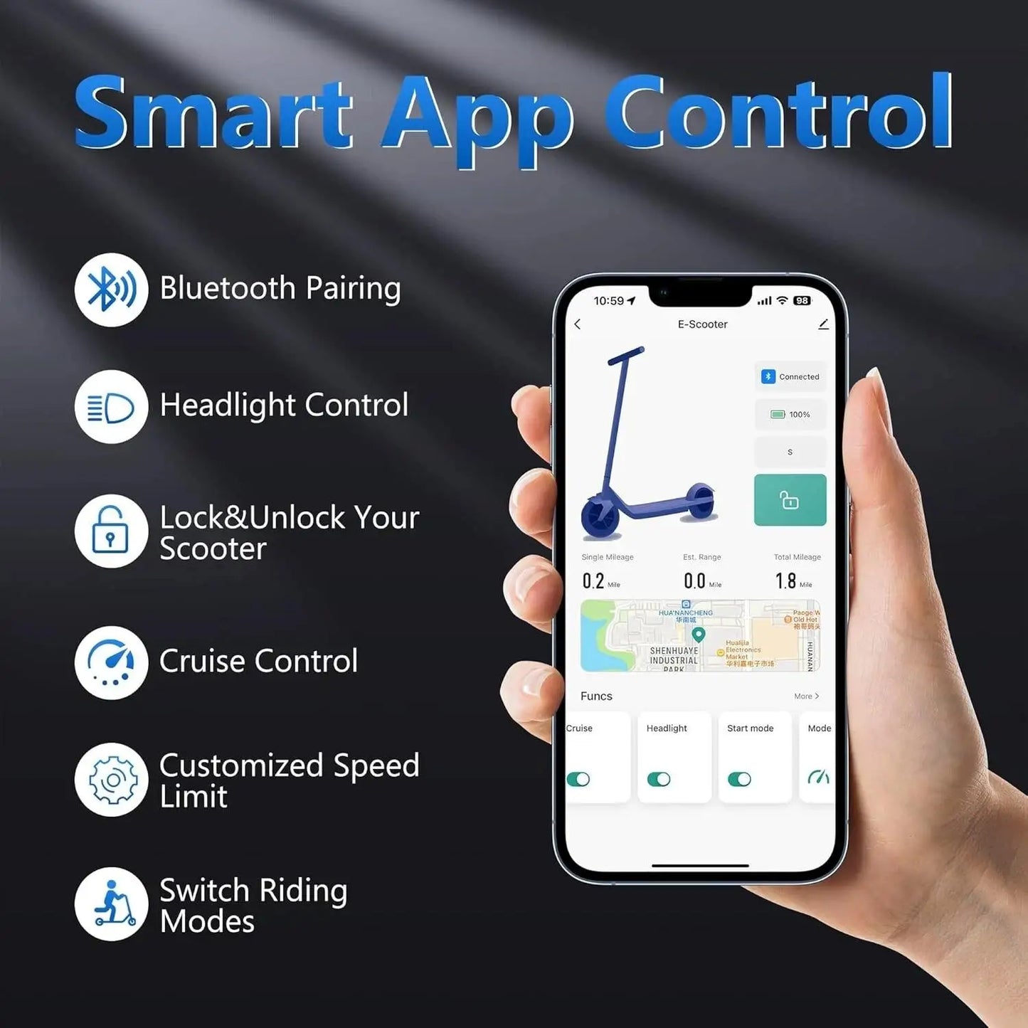 AOVOPRO ESMAX 500W Electric Scooter 22 MPH With 40km Range