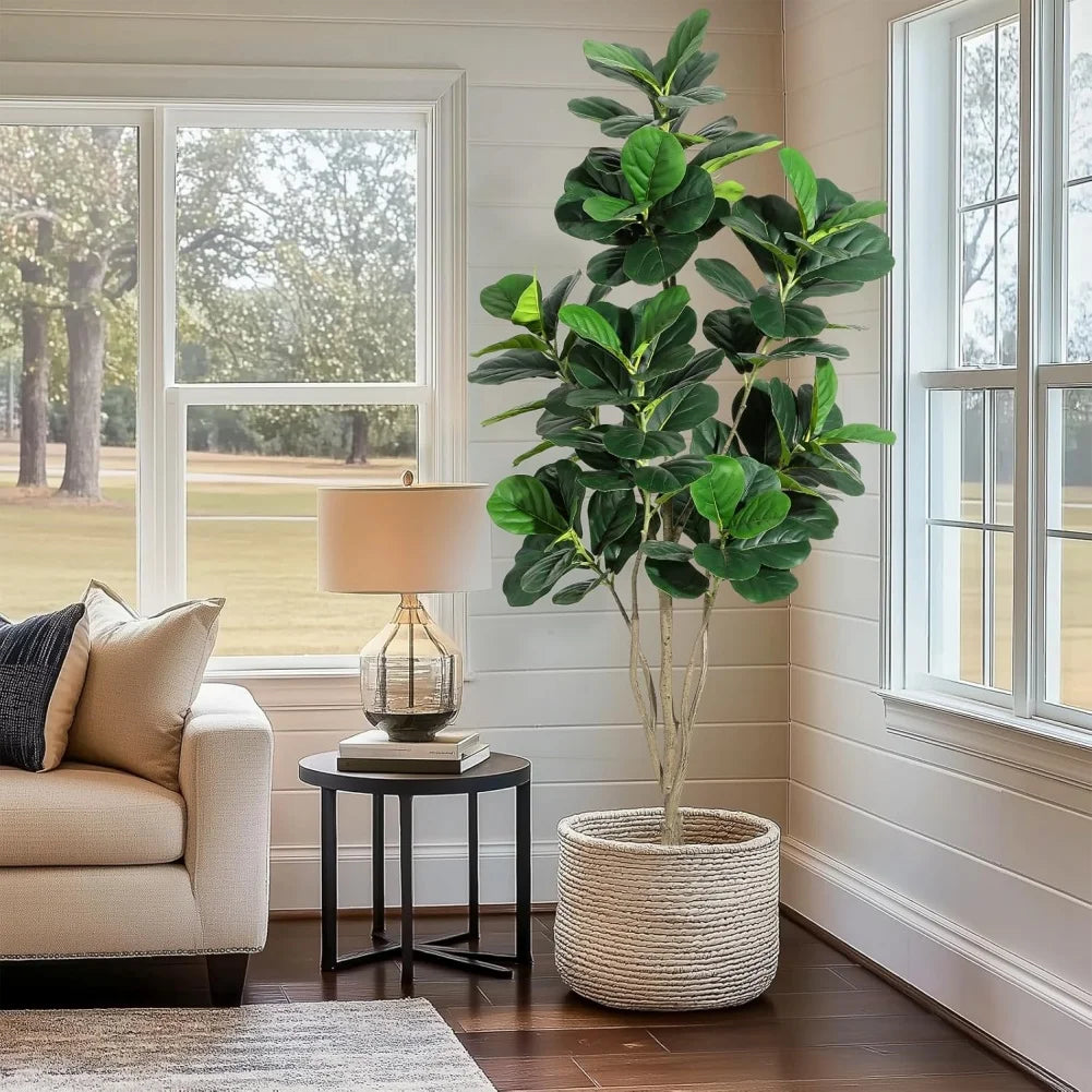 HiMISSCN Artificial Fiddle Leaf Fig Tree For Indoor Home Decor