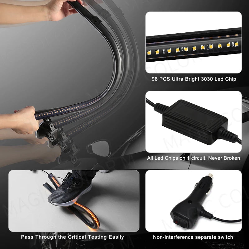 MAGIC COLORM 96 LED 3030 Beads Front Windshield Emergency Warning Light 12V
