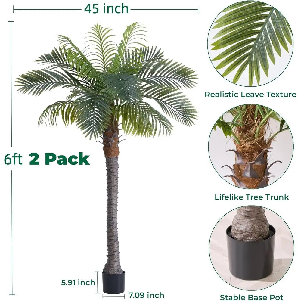 Artificial Coconut Palm 2 Silk Palms For Indoor Outdoor