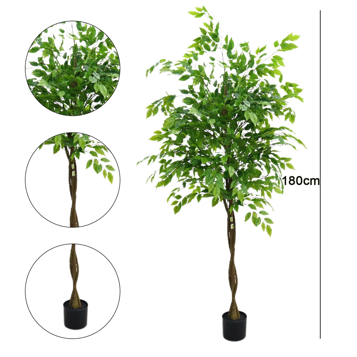 TWISTER Realistic Ficus Tree With Planter For Home Decor