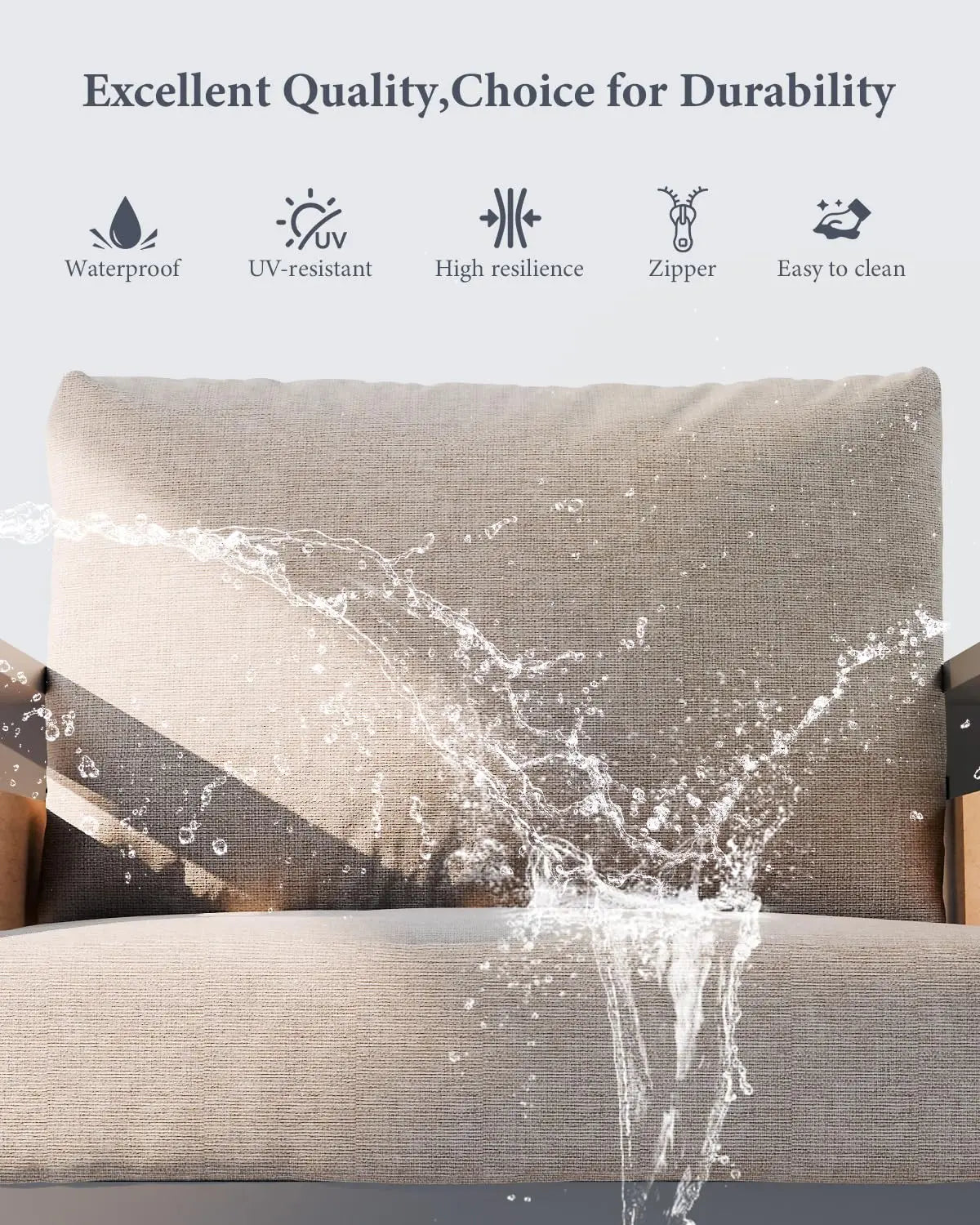 Modern Outdoor Aluminum Armchairs Set For All Weather Use