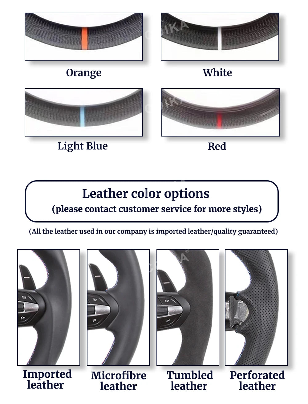 COIKA Leather Steering Wheel For BMW M Series M3 M5 With Paddles