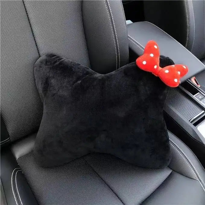 NONEF Car Waist Neck Pillow Plush Headrest Lumbar Support