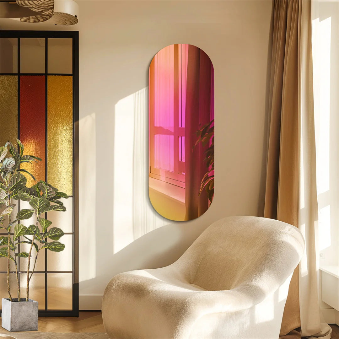 LUVODI Aesthetic Wall Mirror Iridescent Accent Mirror