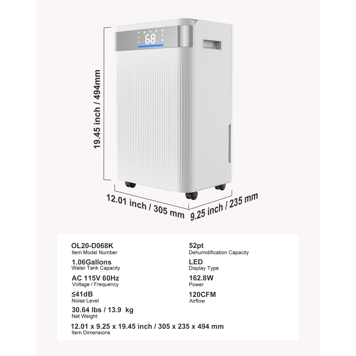 SucceBuy 52 Pint Dehumidifier For Home And Basement