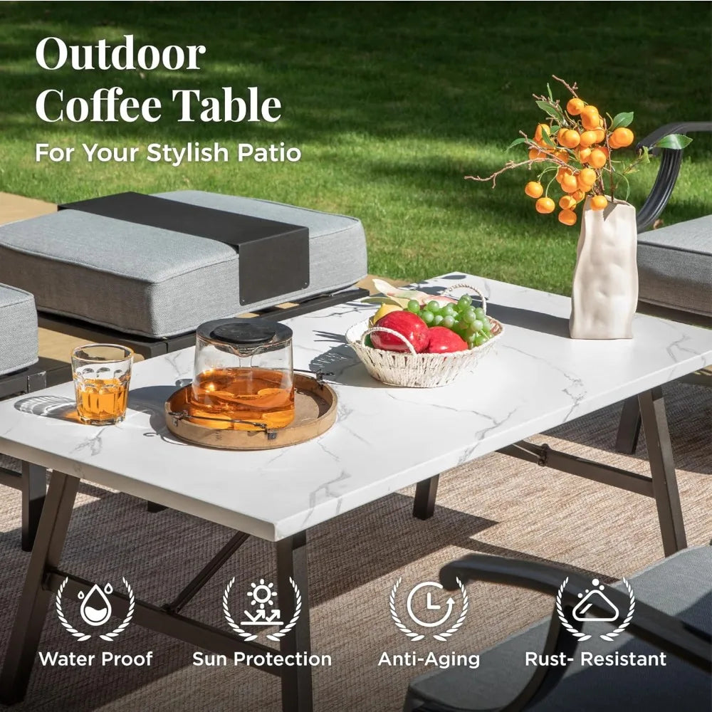 Outdoor Patio Furniture Set 6 Piece Wicker Rattan Sofa Chairs