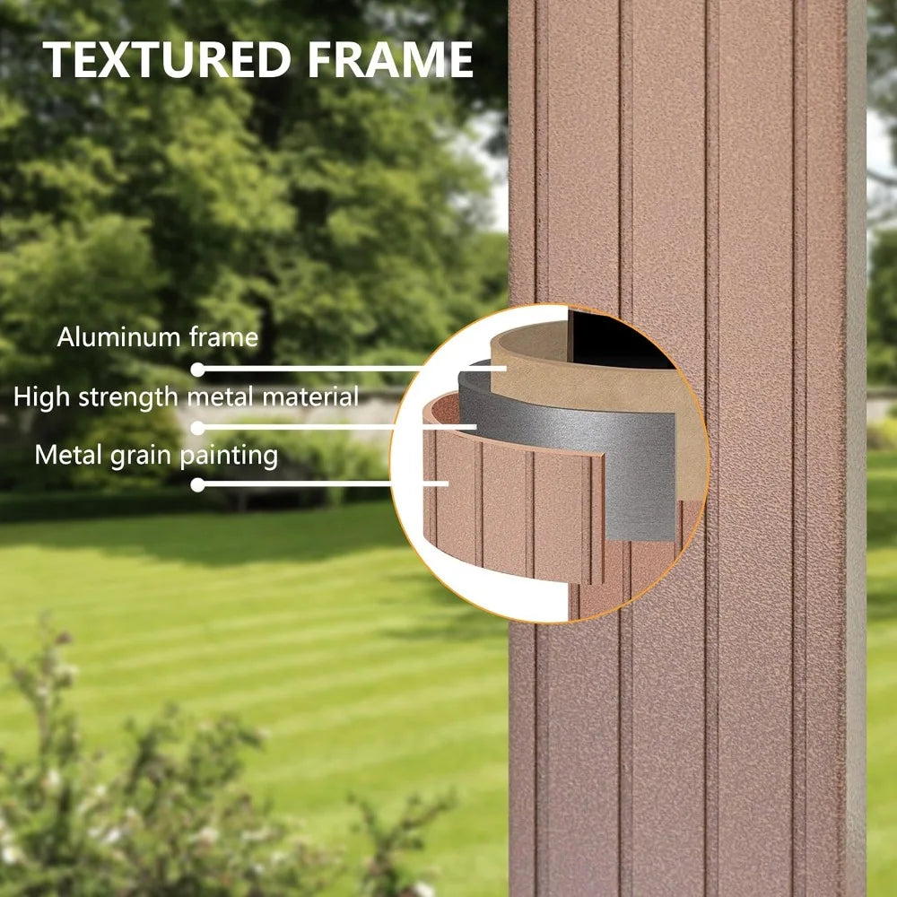 Hardtop Gazebo With Dual Layer Galvanized Metal Roof Netting Curtains