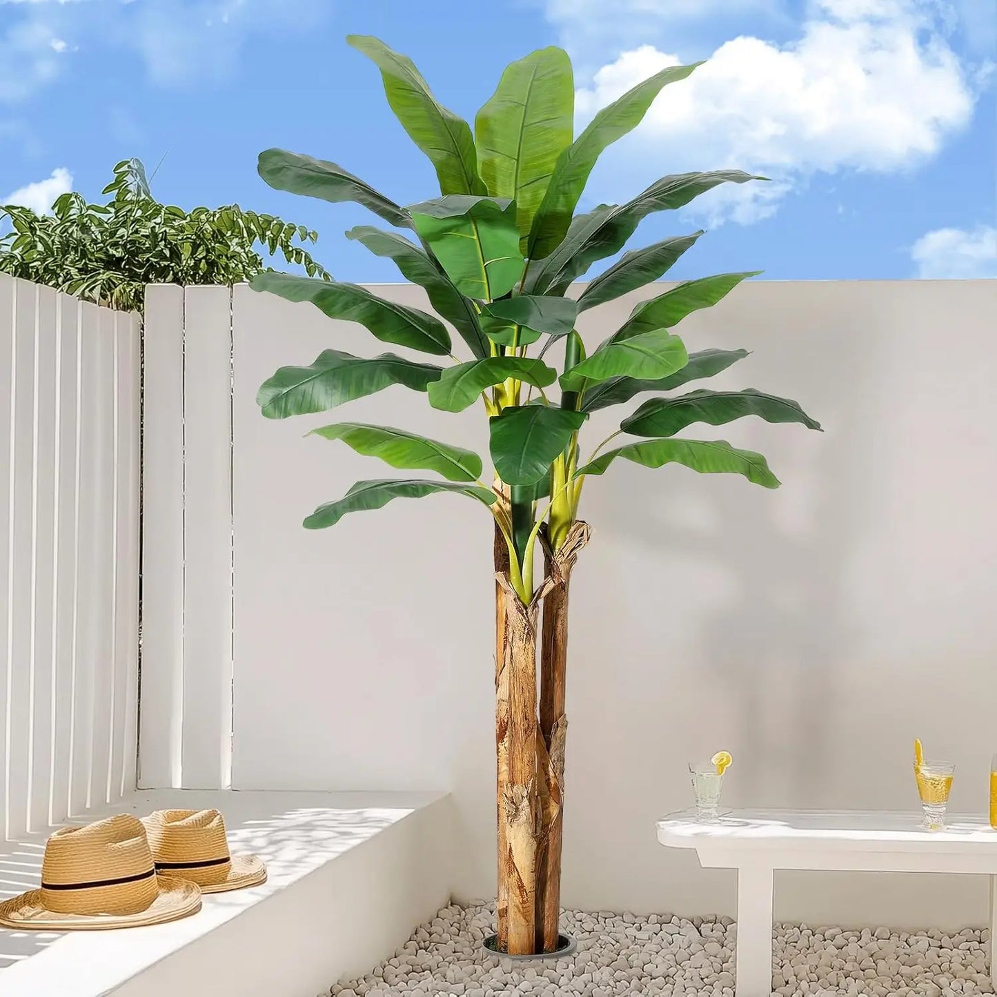 HiMISSCN Artificial Banana Tree With Planter Indoor Decor