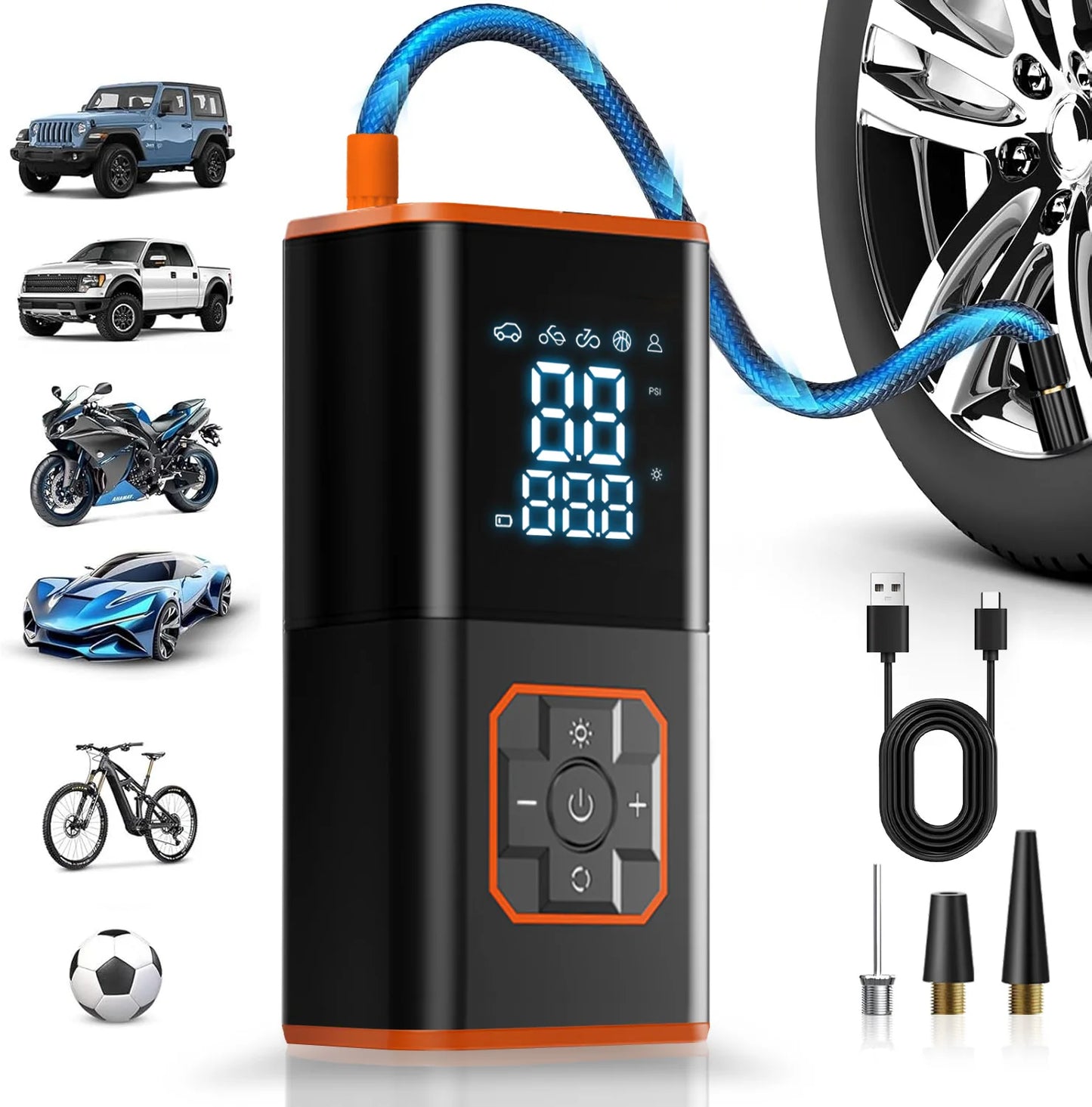 Guantu Car Tyre Inflator Portable Air Compressor Pump