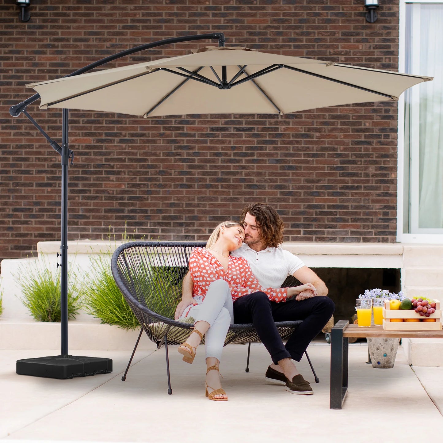 JHK Outdoor Cantilever Patio Umbrella With Tilt Adjustment