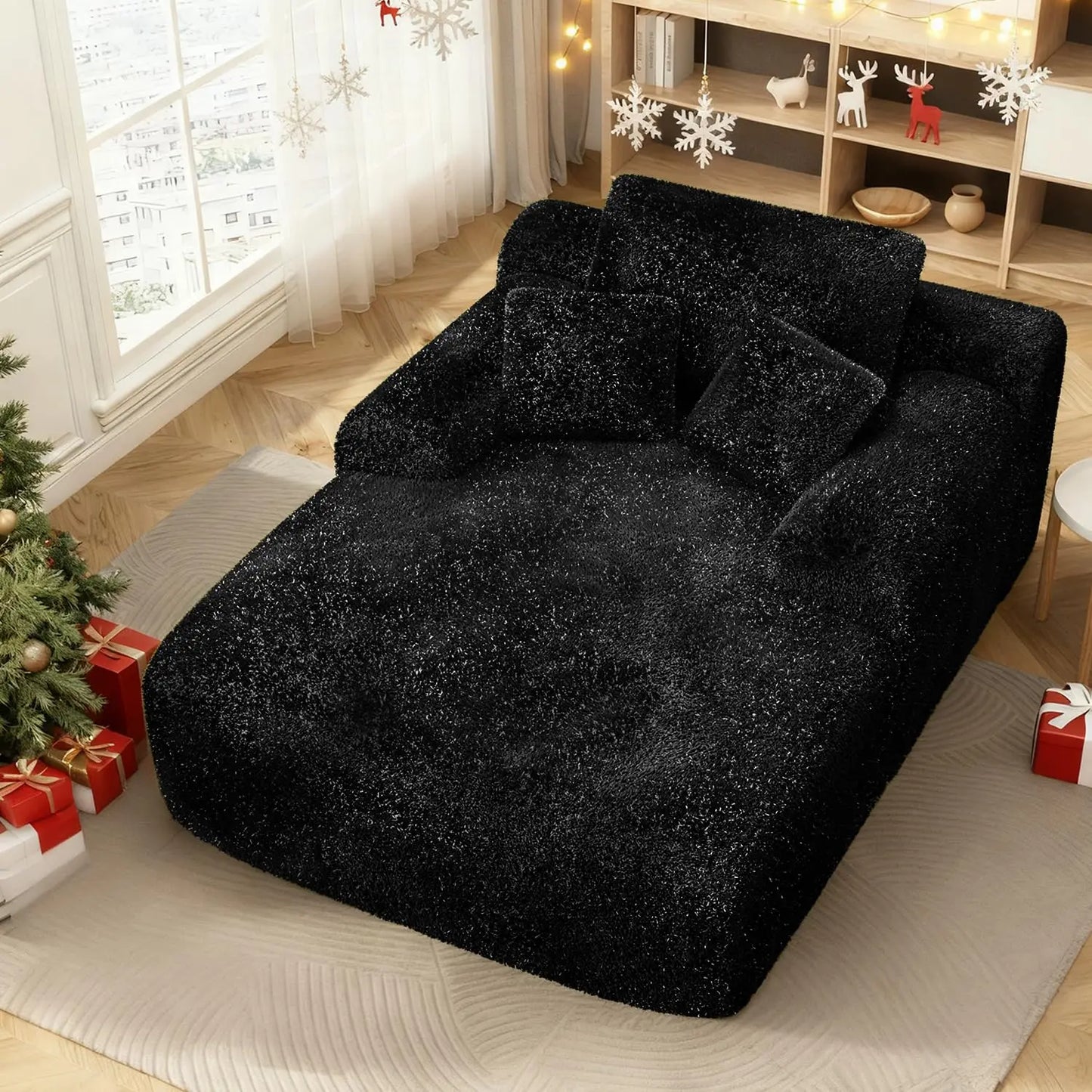 Sofa Chaise Lounge Chair Indoor Plush Corduroy Cloud Couch