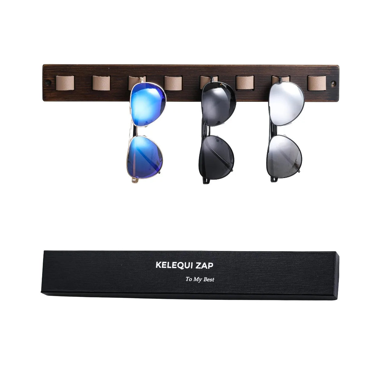 Wood Wall Sunglasses Holder Rack For Eyewear Storage Rustic Farmhouse Decor