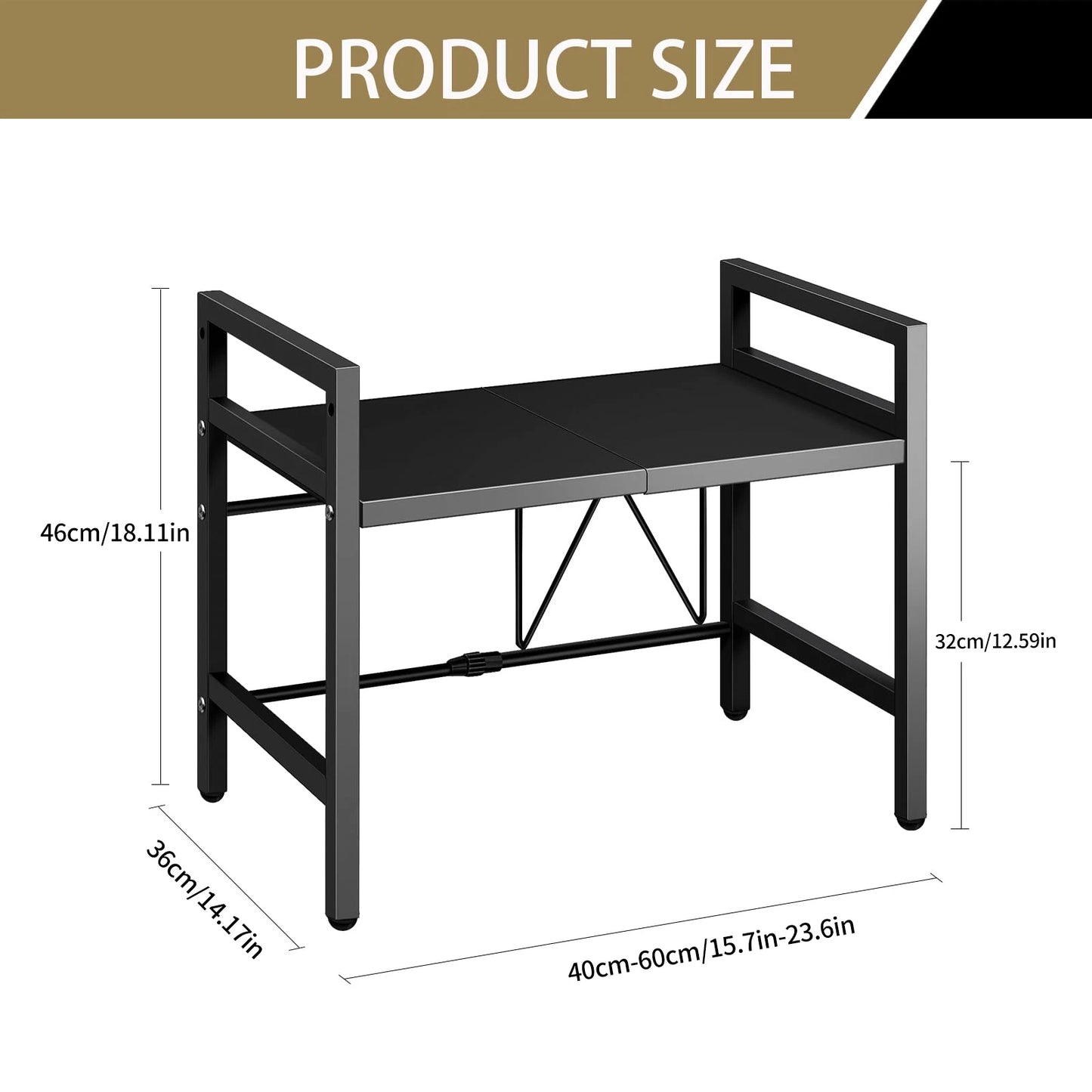 Expandable Microwave Shelf Organizer For Kitchen Storage
