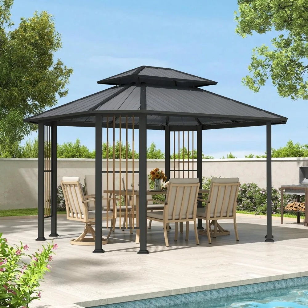 Octagon Gazebo With Galvanized Steel Hardtop And Dual Rail