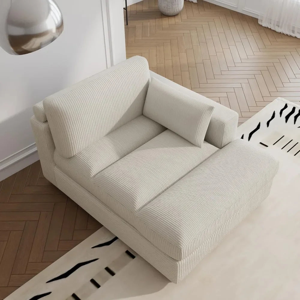 Corduroy Upholstered Oversized Loveseat Recliner Sofa Bed