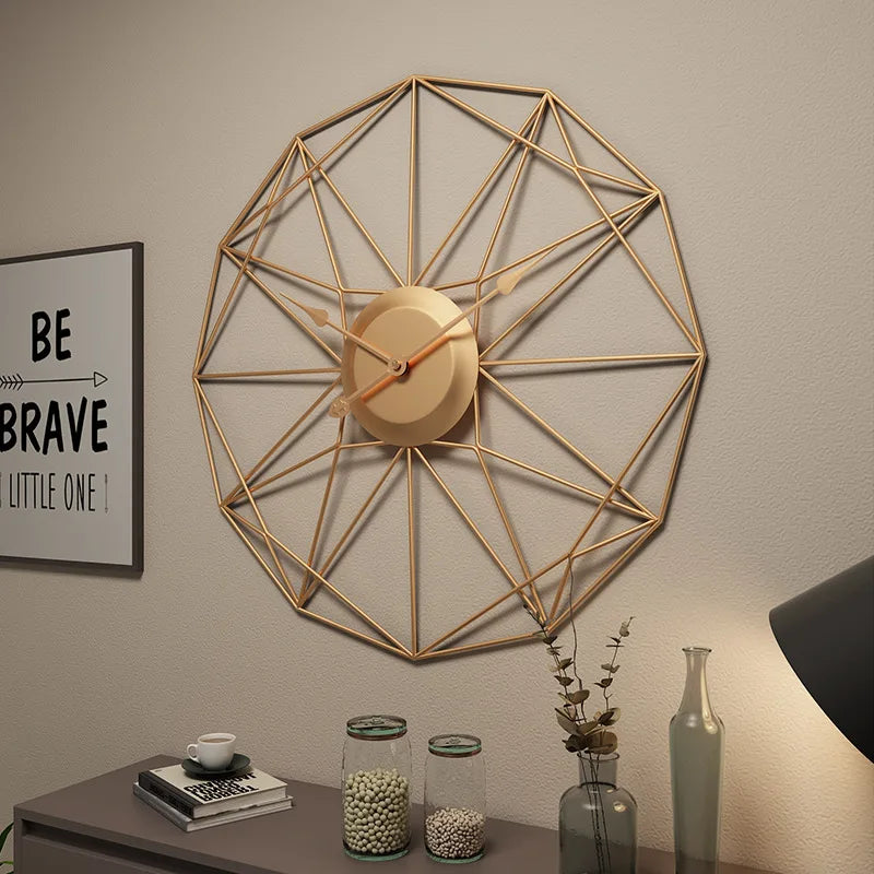 NONED Metal Thin Strip Wall Clock Silent Home Decor
