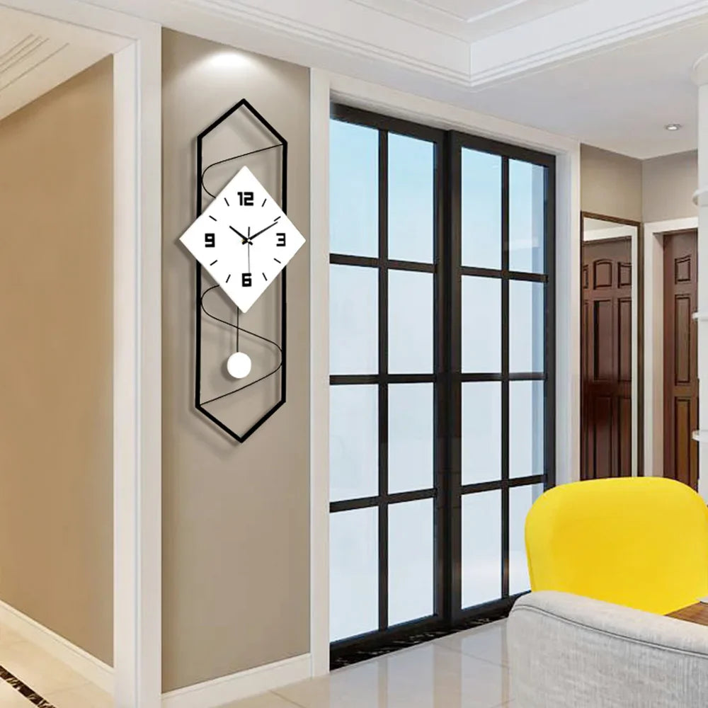 Modern Wall Clock Silent Design For Living Room Decor