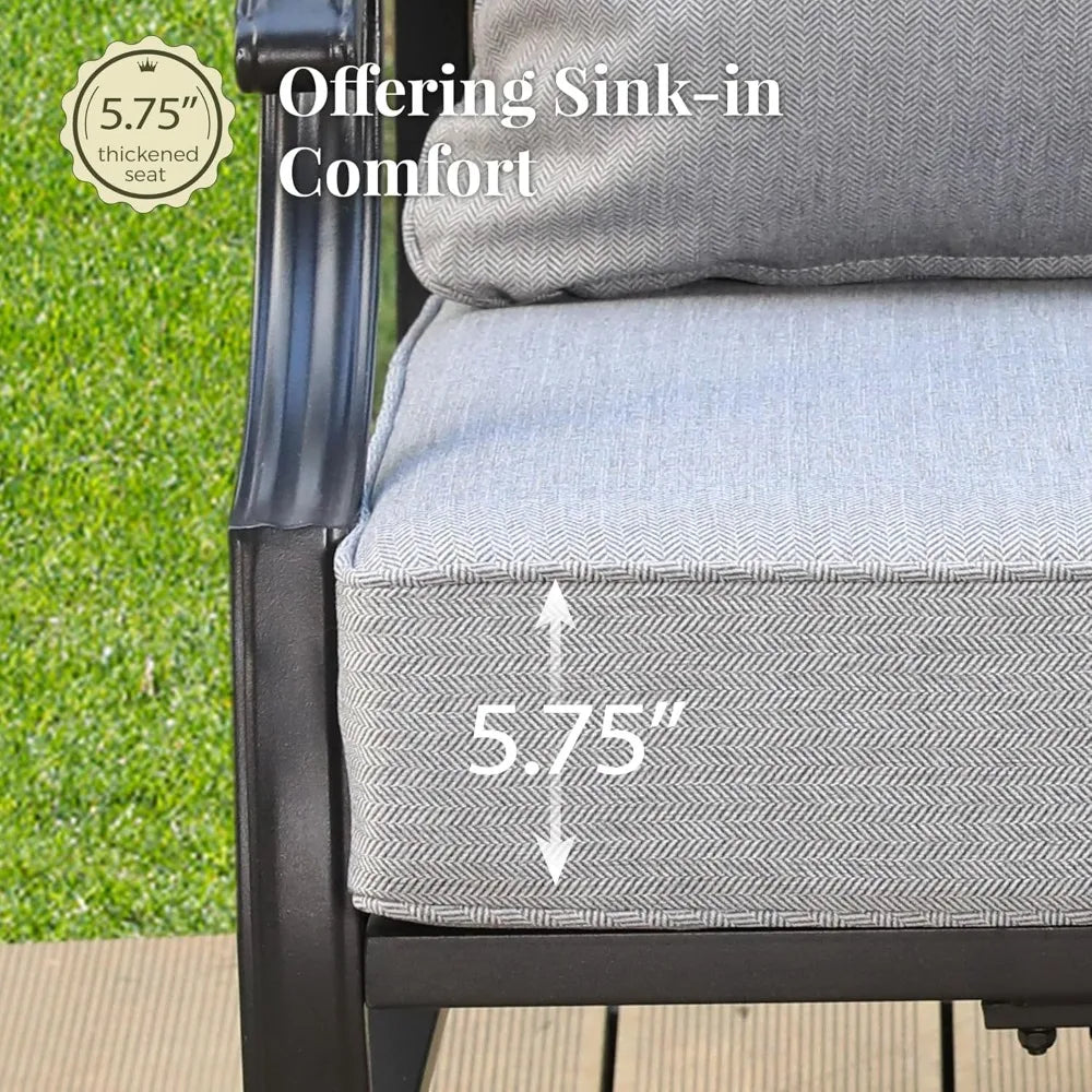 Outdoor Patio Furniture Set 6 Piece Wicker Rattan Sofa Chairs