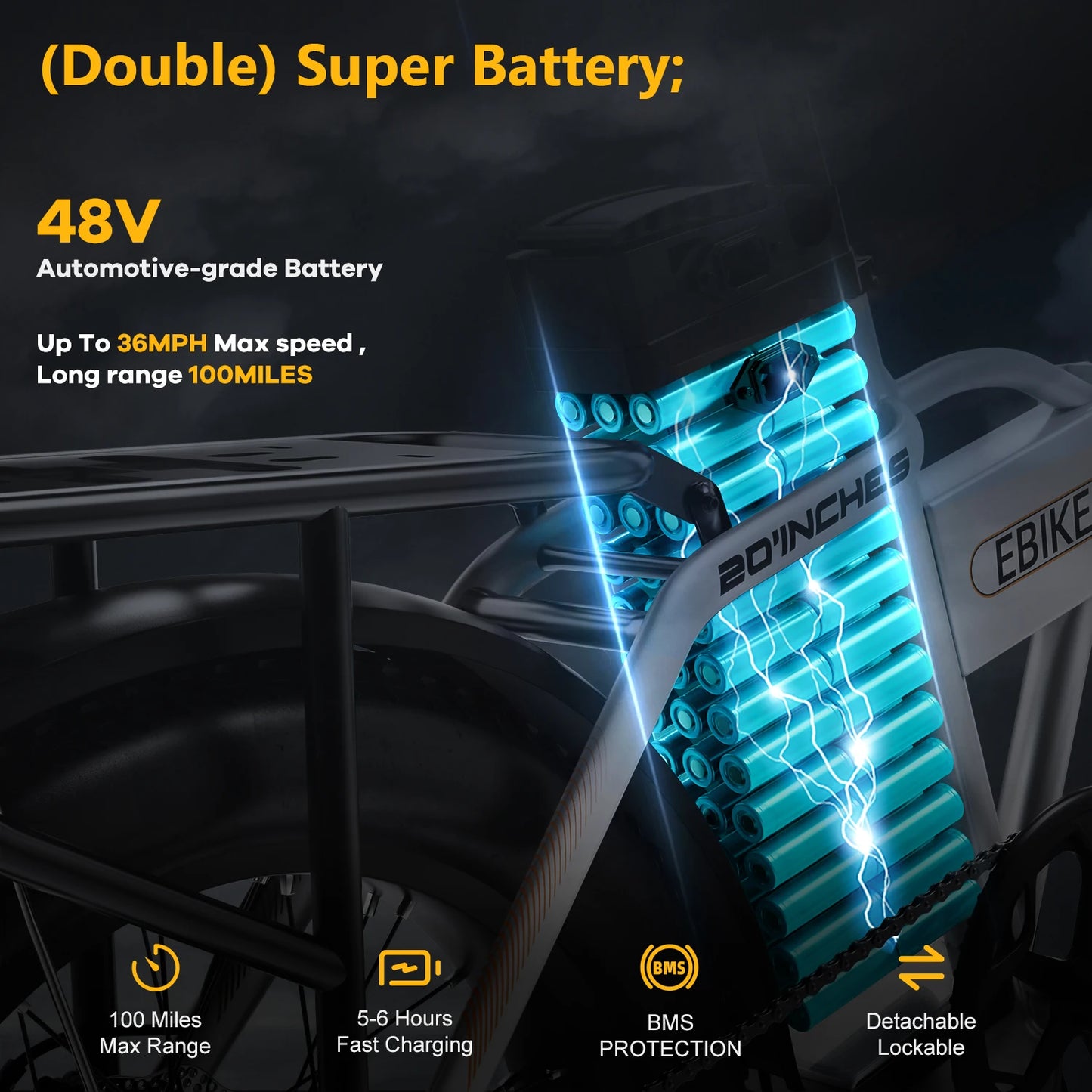 CYBERVELO 1000W Fat Tire Electric Bike MARS700 Ebike