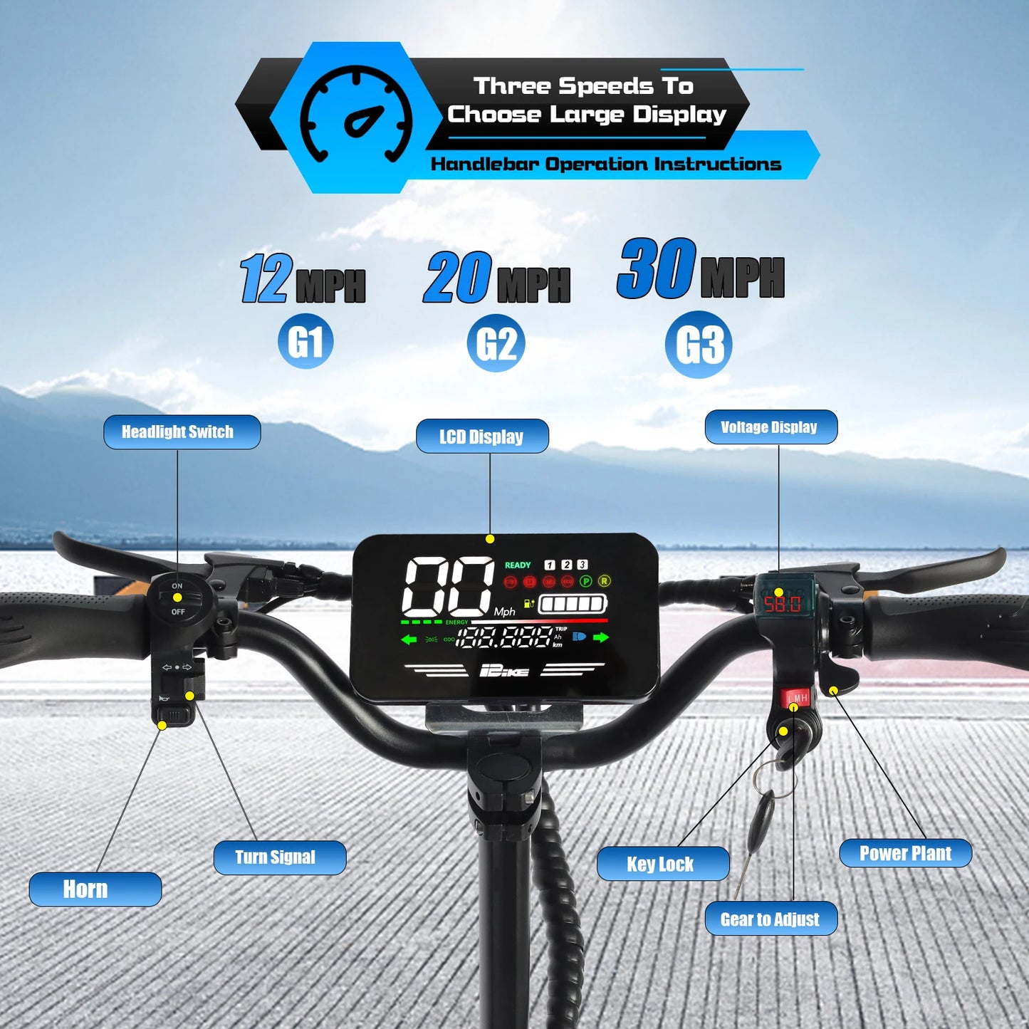 Arwibon Q30 Electric Scooter 2500W Motor 30 MPH Top Speed