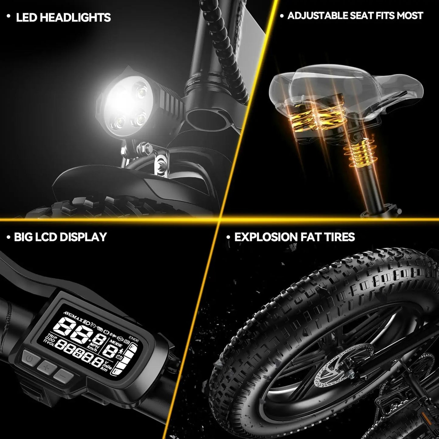 CYBERVELO 1000W Fat Tire Electric Bike MARS700 Ebike