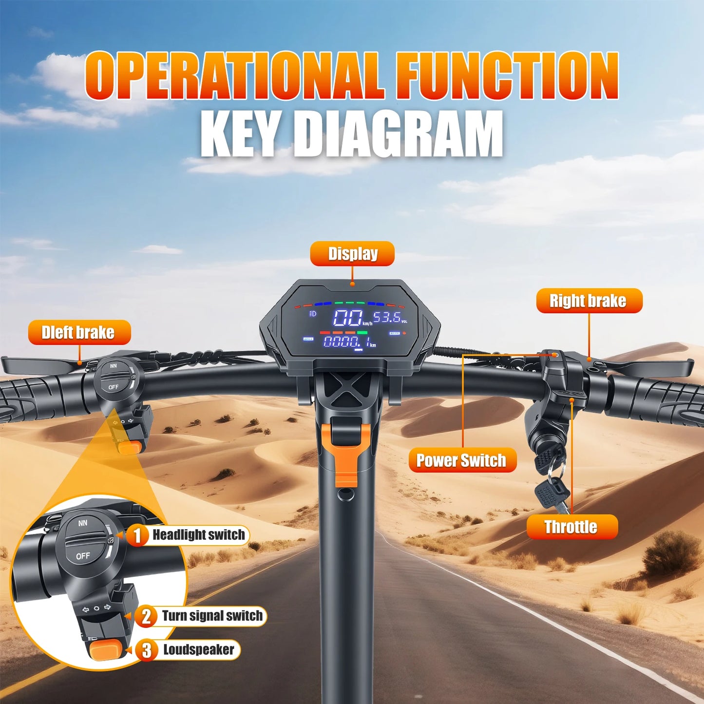 Electric Folding Scooter T10 1200W Dual Suspension 40mph 30mi Range
