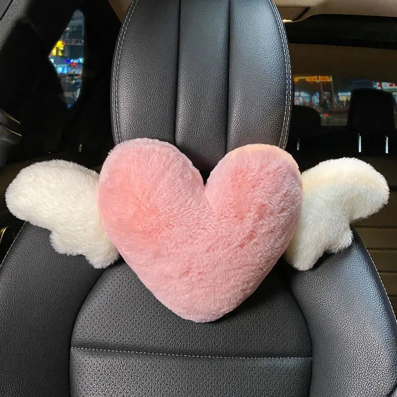 NONEF Car Waist Neck Pillow Plush Headrest Lumbar Support