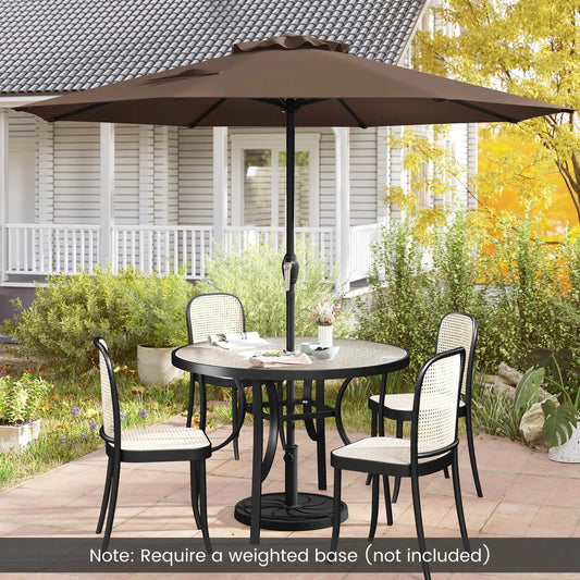 Outdoor Patio Umbrella With 8 Heavy Duty Ribs Sunproof