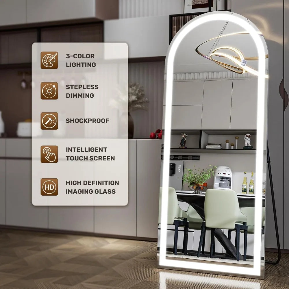 LED Full Length Mirror With Lights And Stand
