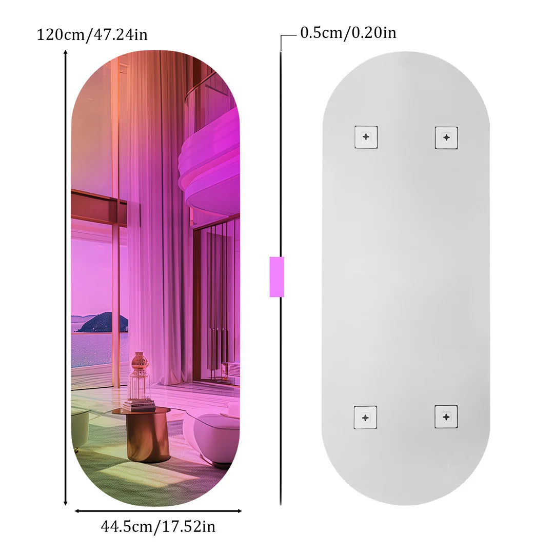 LUVODI Aesthetic Wall Mirror Iridescent Accent Mirror