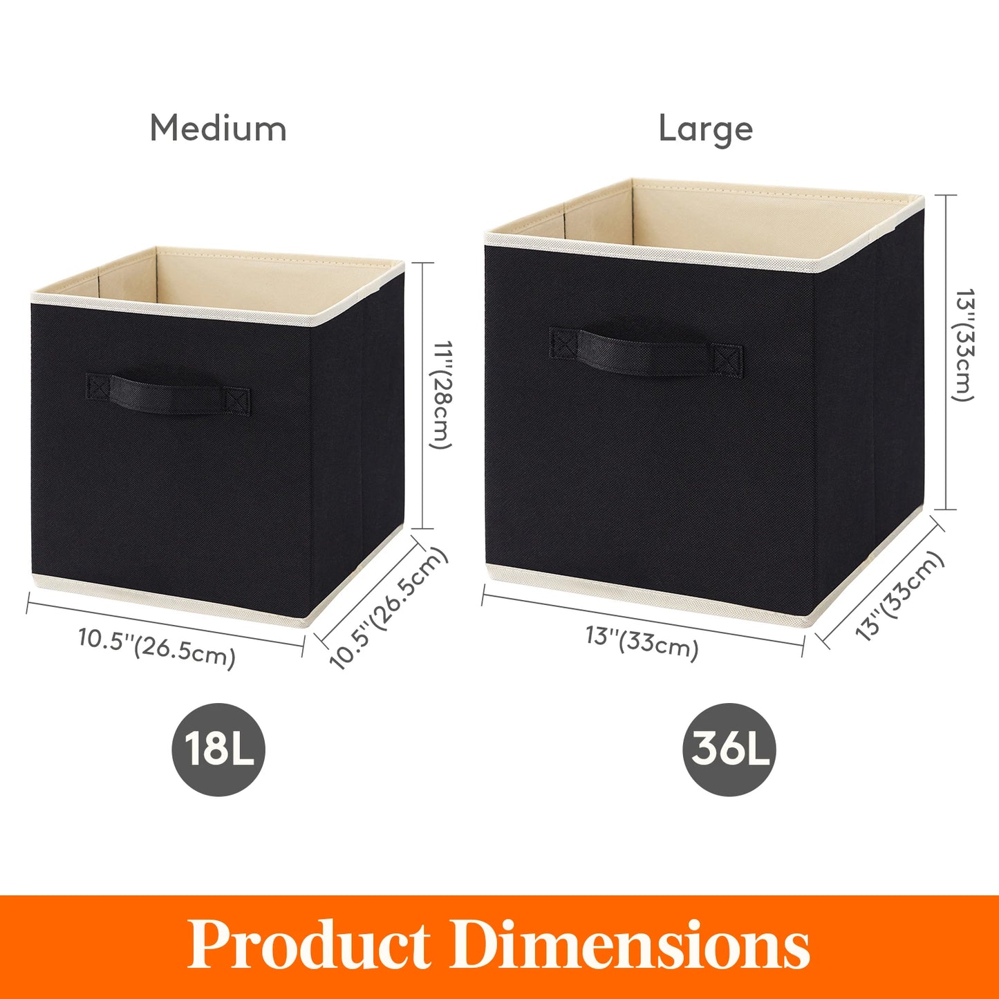 Lifewit Collapsible Fabric Storage Cubes Bins Set Shelf Organization