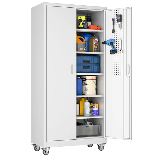Aobabo Metal Garage Storage Cabinet On Wheels