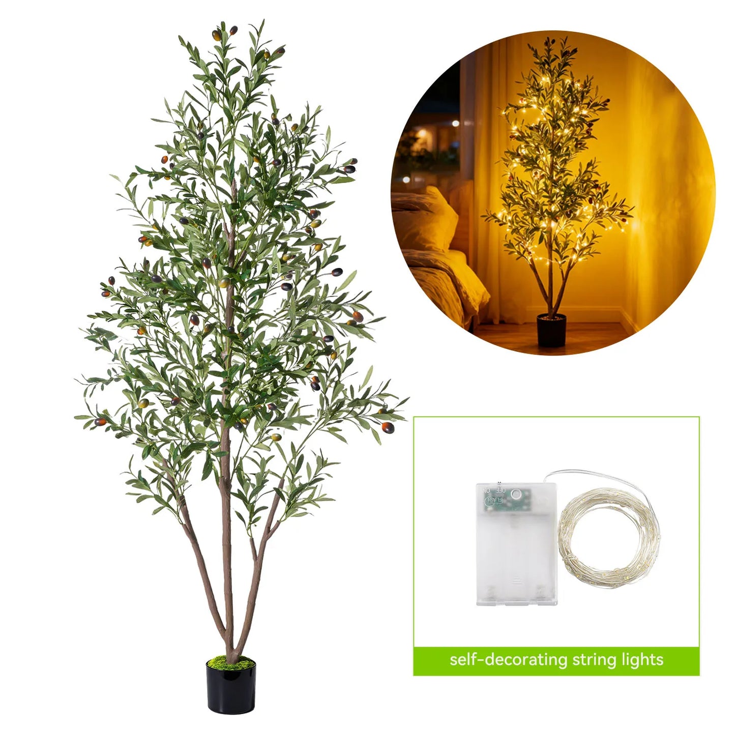 Artificial Olive Tree Indoor Faux Plant Anti Tip Protection