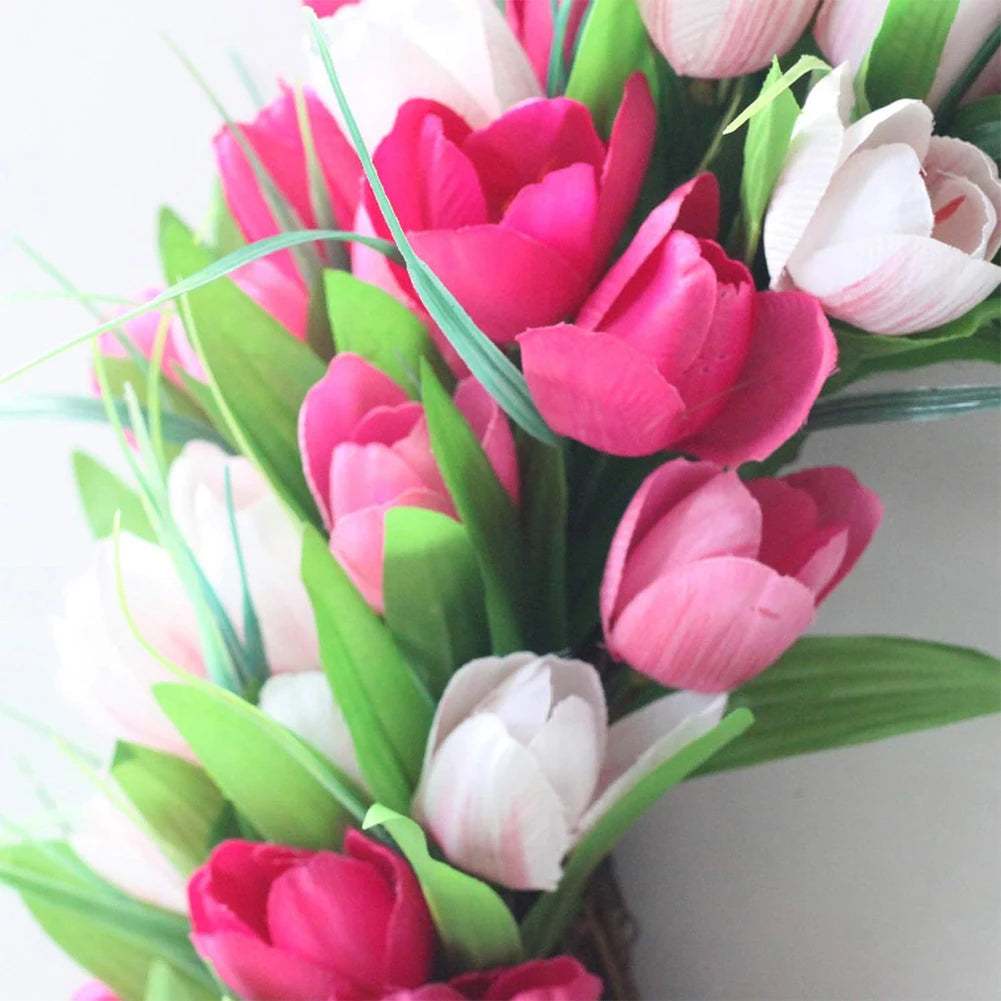 Tulip Front Door Spring Wreath for Elegant Home Decor