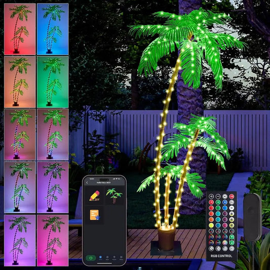 LED Lighted Palm Tree With Smart App Remote And Timer